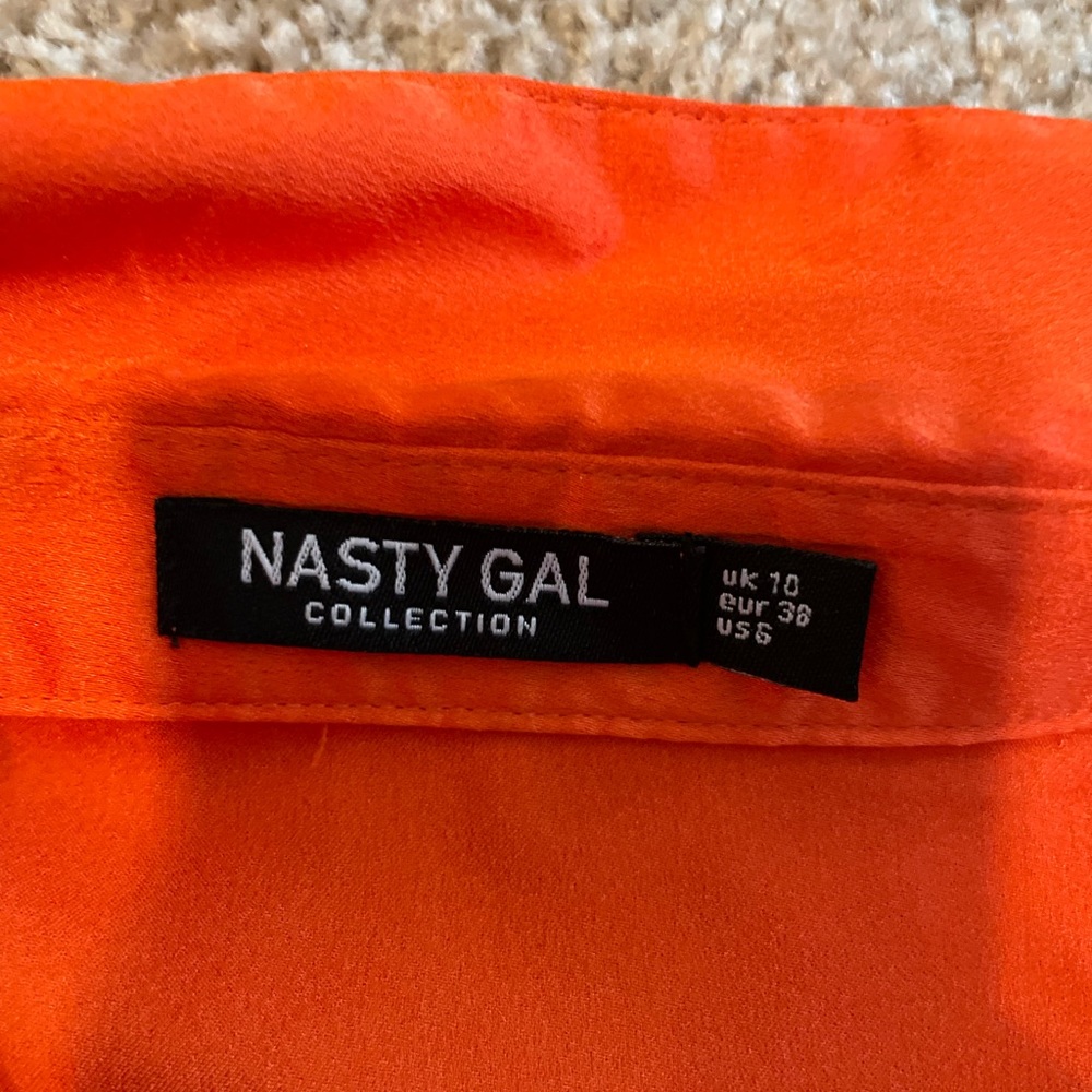 Silk oversized orange collared shirt( great material)